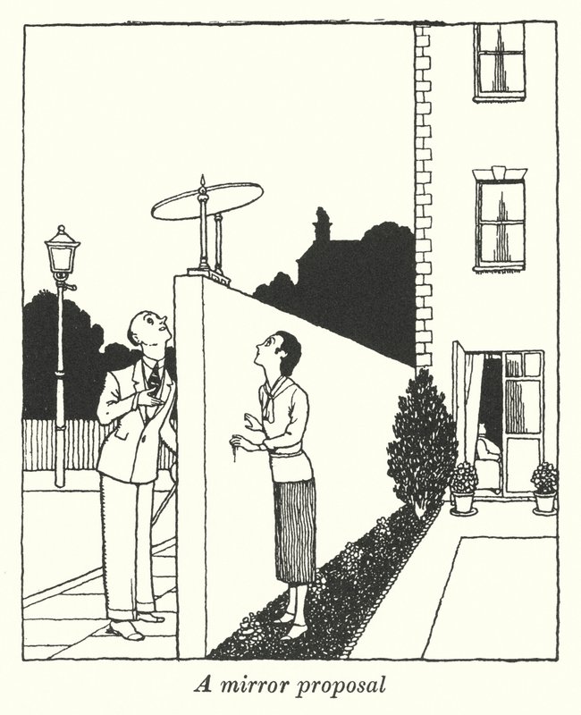 Et spejlforslag (litho) af William Heath Robinson