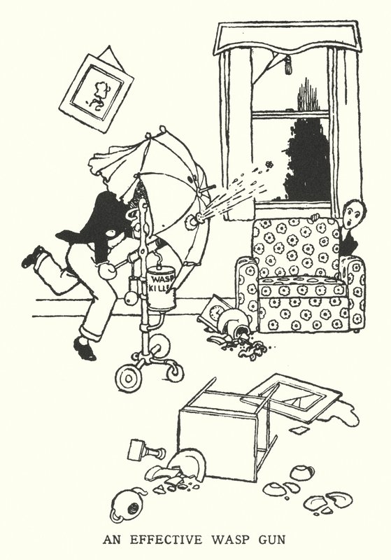 En effektiv hvepsepistol (litho) af William Heath Robinson