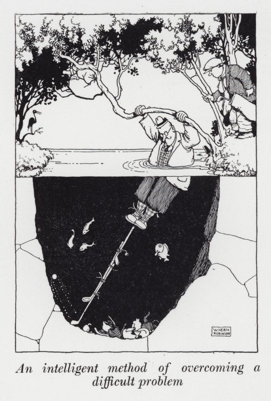 En intelligent metode til at overvinde et vanskeligt problem (litho) af William Heath Robinson