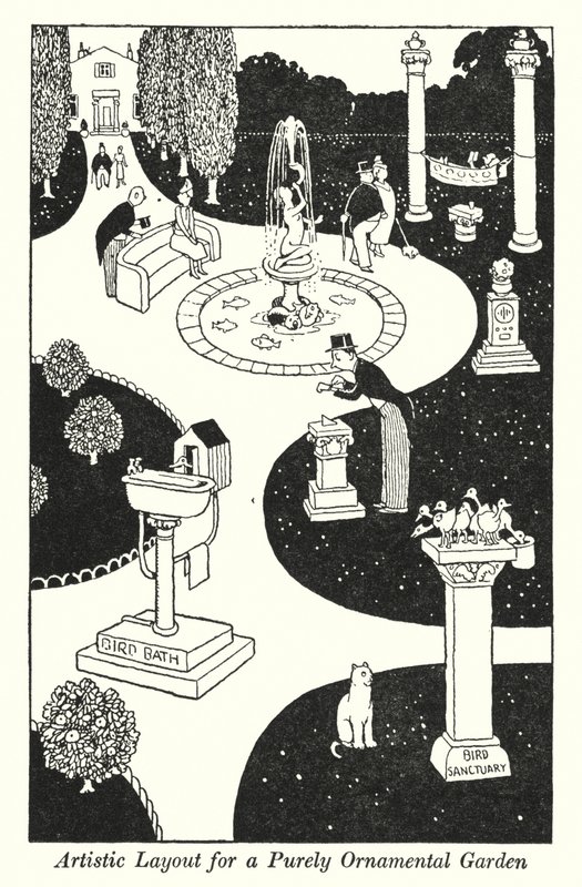 Kunstnerisk layout til en ren pyntehave (litho) af William Heath Robinson
