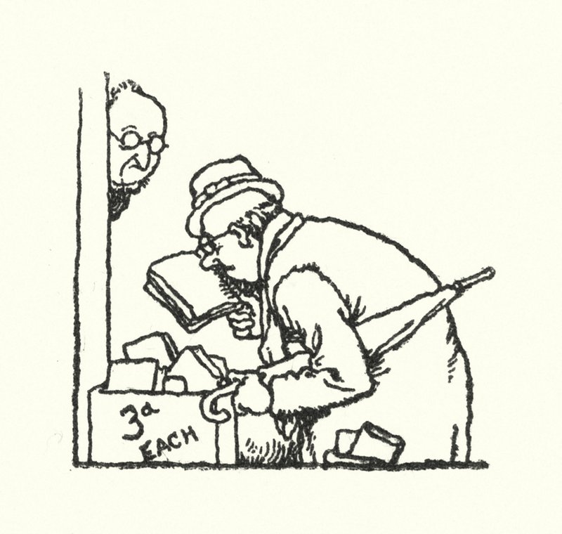 Browsing (litho) af William Heath Robinson