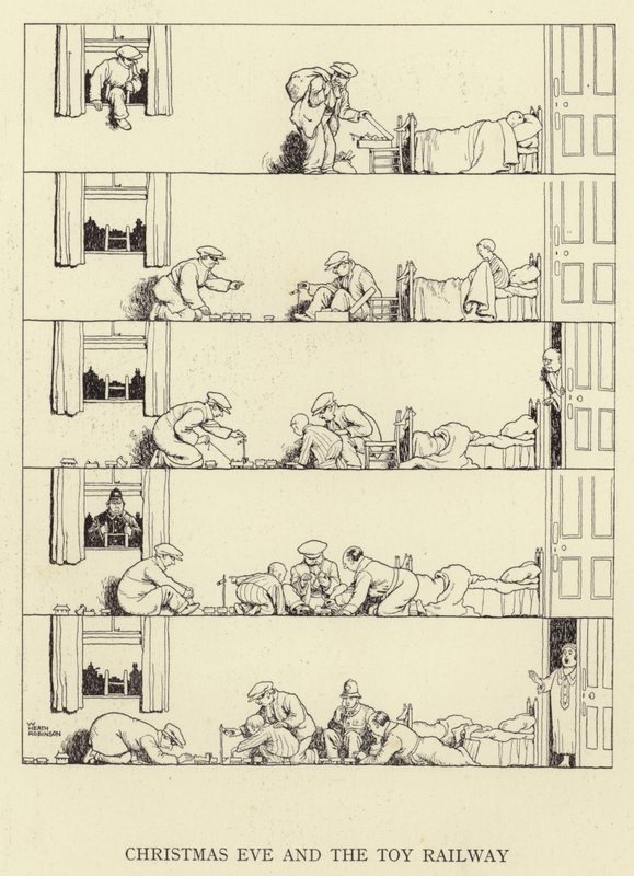 Juleaften og legetøjsjernbanen af William Heath Robinson