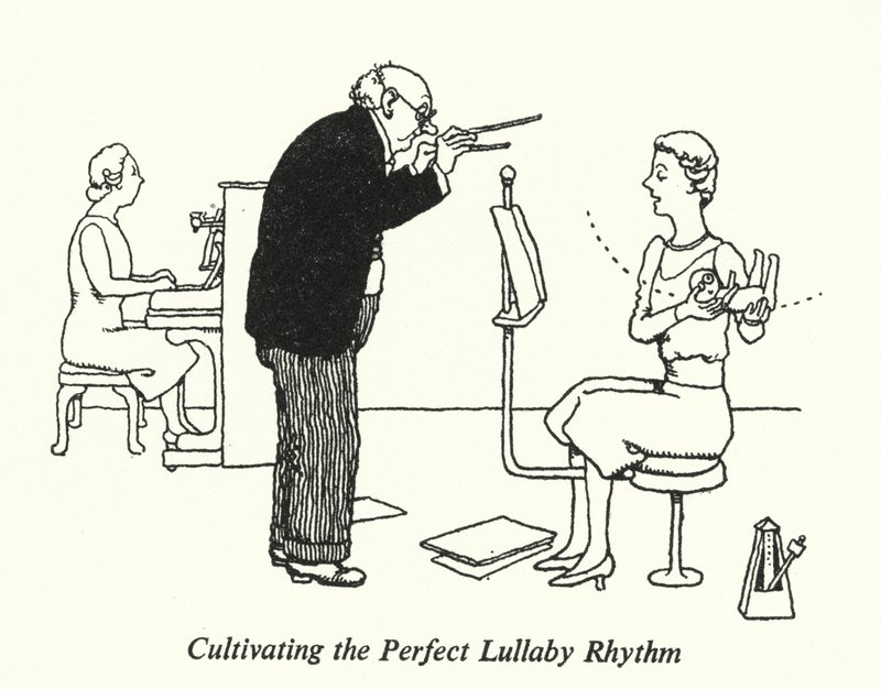 At dyrke den perfekte vuggeviserytme (litho) af William Heath Robinson