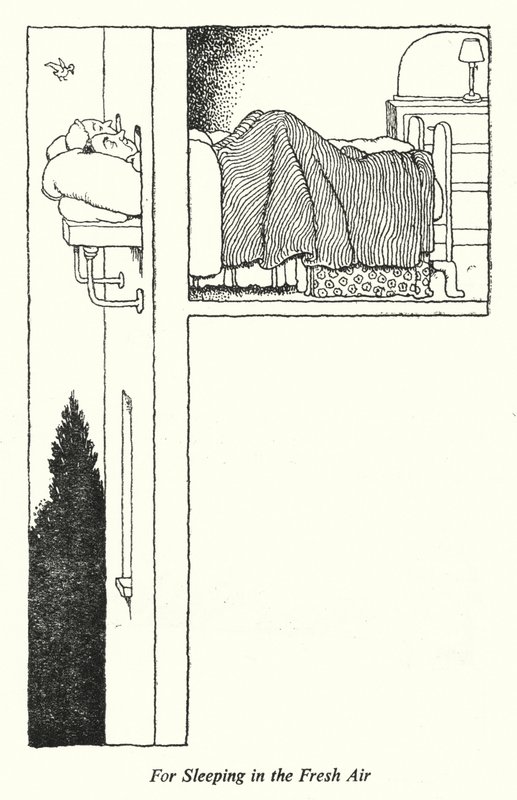 Til at sove i den friske luft (litho) af William Heath Robinson