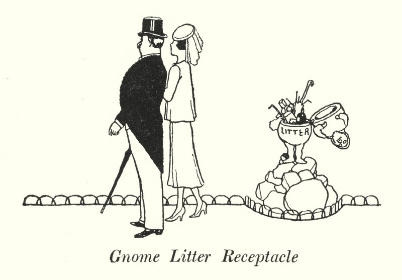 Gnome affaldsbeholder (litho) af William Heath Robinson