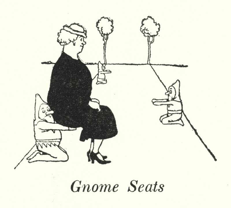 Gnome sæder (litho) af William Heath Robinson