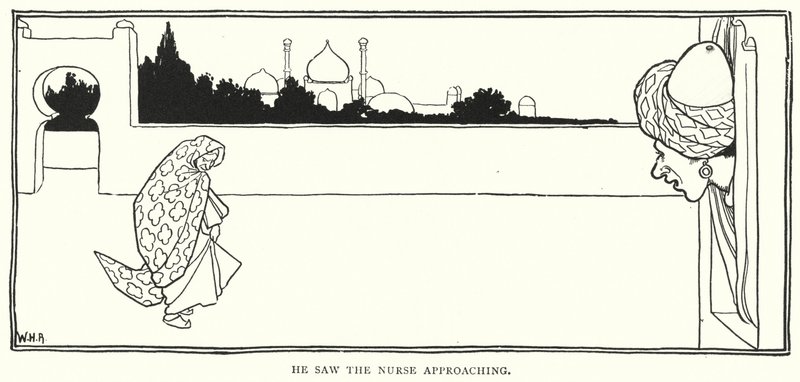 Han så sygeplejersken nærme sig (gravering) af William Heath Robinson