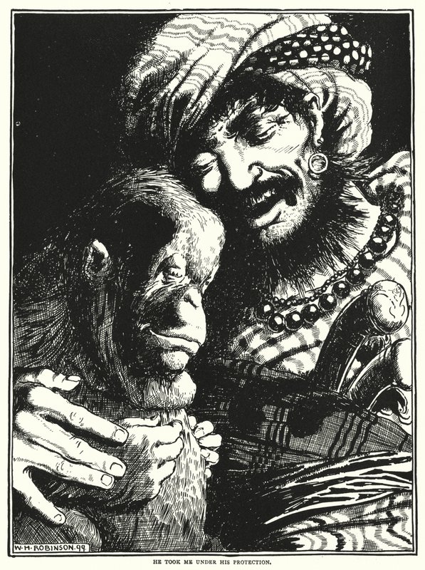 Han tog mig under sin beskyttelse (gravering) af William Heath Robinson