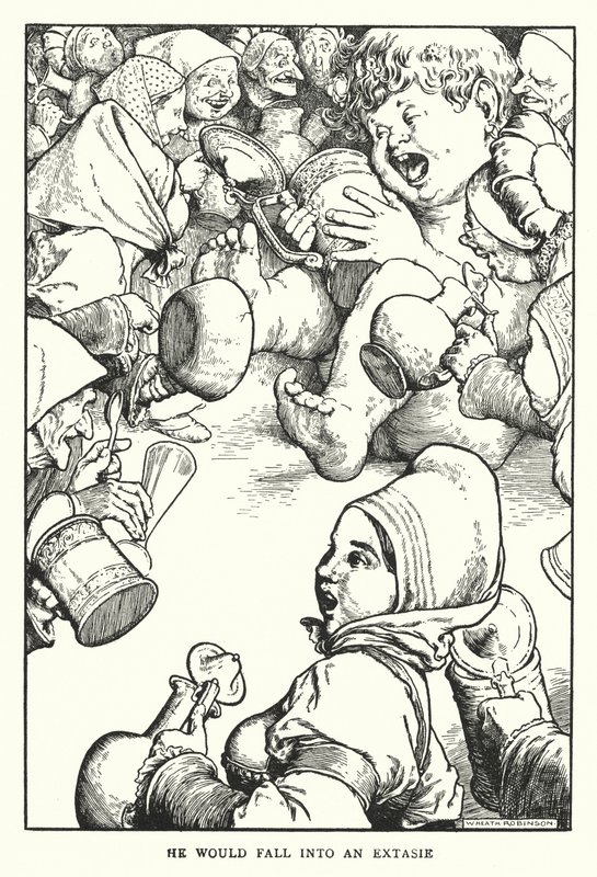 Han ville falde i en extasie (litho) af William Heath Robinson