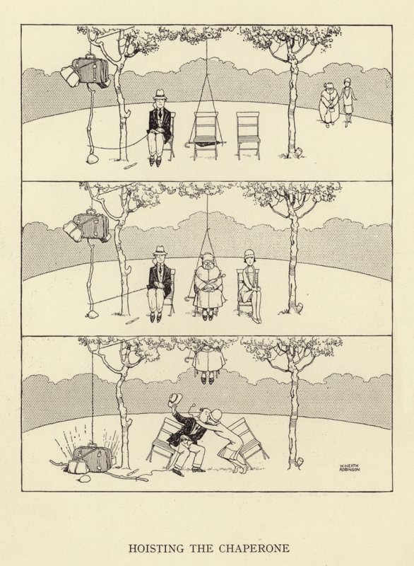 At hejse Chaperone af William Heath Robinson