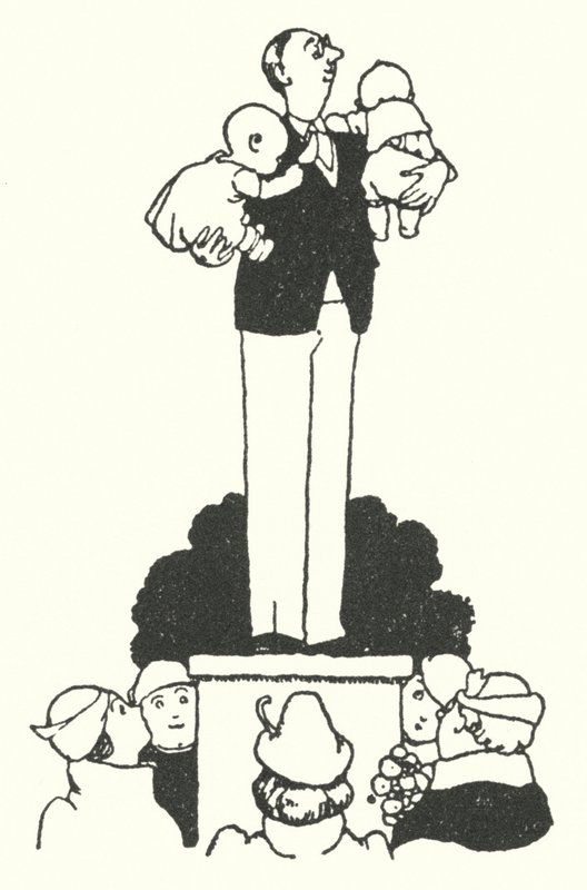 Hvordan man er en perfekt mand (litho) af William Heath Robinson