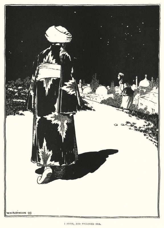 Jeg rejste mig og fulgte hende (gravering) af William Heath Robinson
