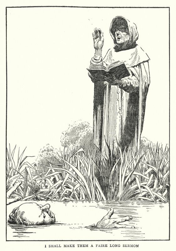 Jeg vil gøre dem til en ret lang prædiken (litho) af William Heath Robinson