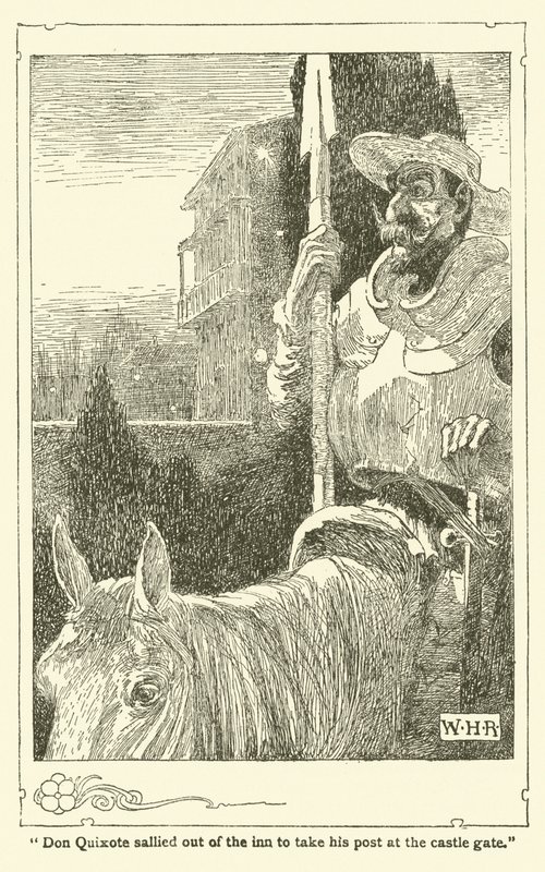 Illustration til Don Quixote (litho) af William Heath Robinson