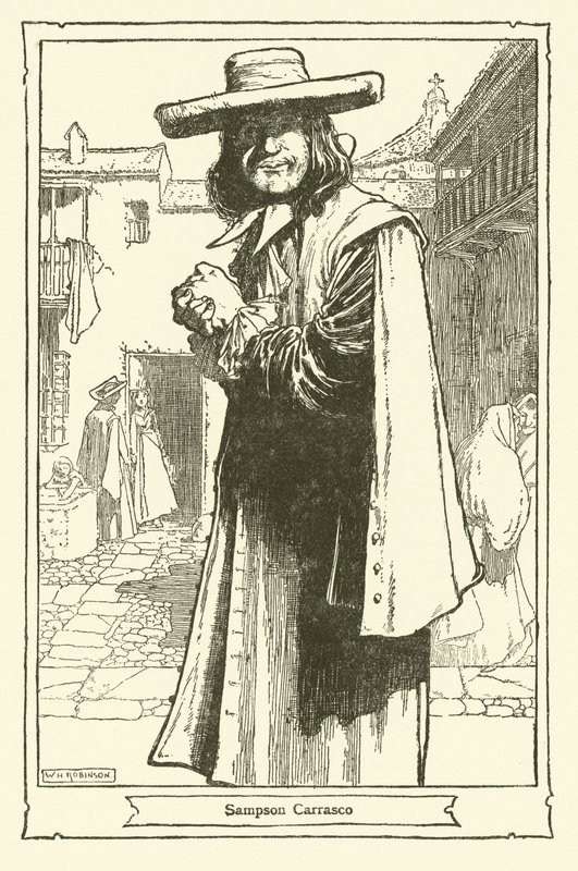 Illustration til Don Quixote (litho) af William Heath Robinson