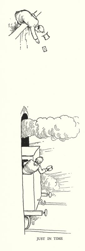 Illustration til Railway Ribaldry af W Heath Robinson (litho) af William Heath Robinson