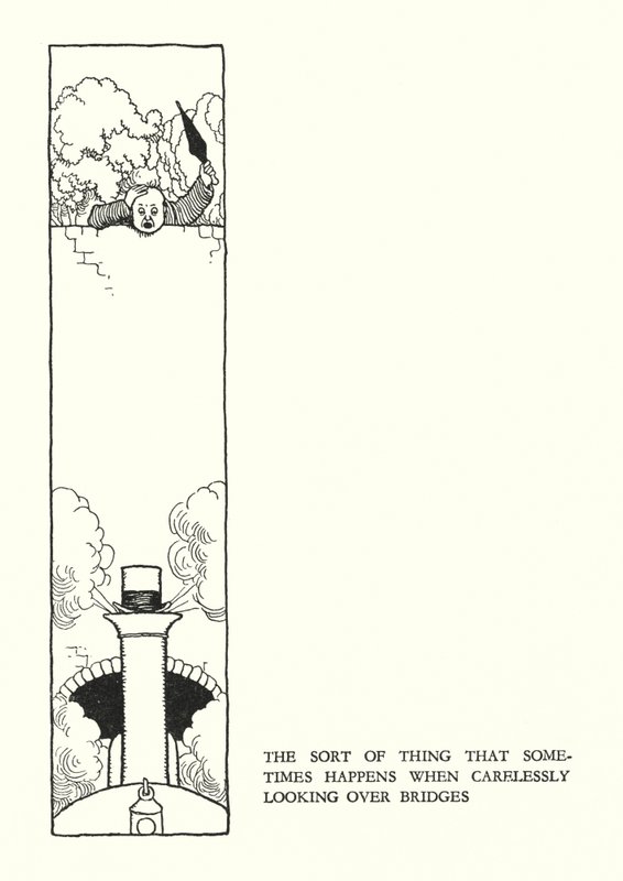 Illustration til Railway Ribaldry af W Heath Robinson (litho) af William Heath Robinson