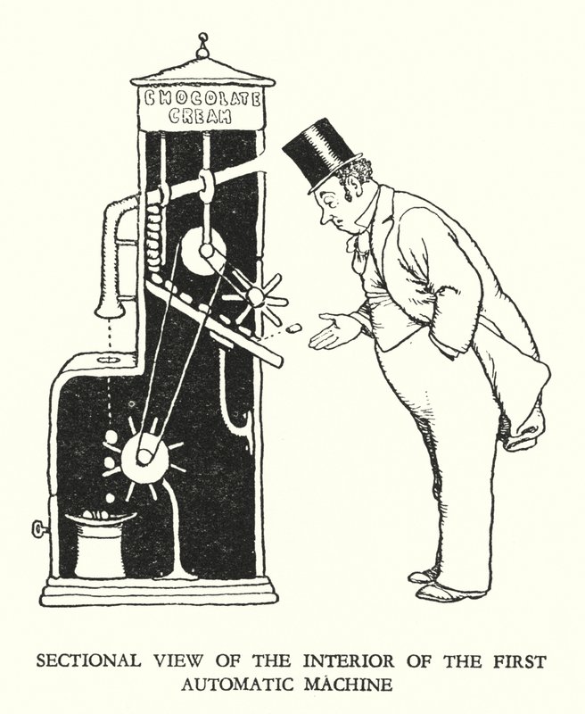 Illustration til Railway Ribaldry af W Heath Robinson (litho) af William Heath Robinson