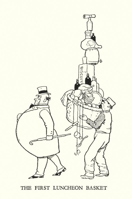 Illustration til Railway Ribaldry af W Heath Robinson (litho) af William Heath Robinson