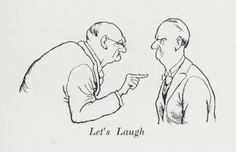 Lad os grine (litho) af William Heath Robinson