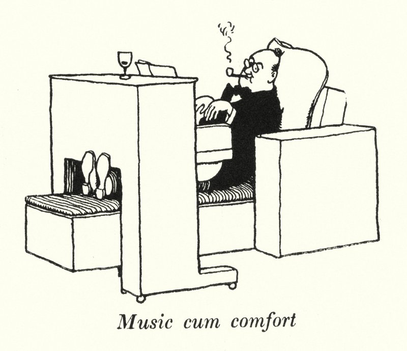 Musik med komfort (litho) af William Heath Robinson