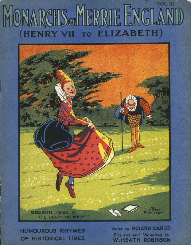 Dronning Elizabeth I hører om dronning Marys død af William Heath Robinson