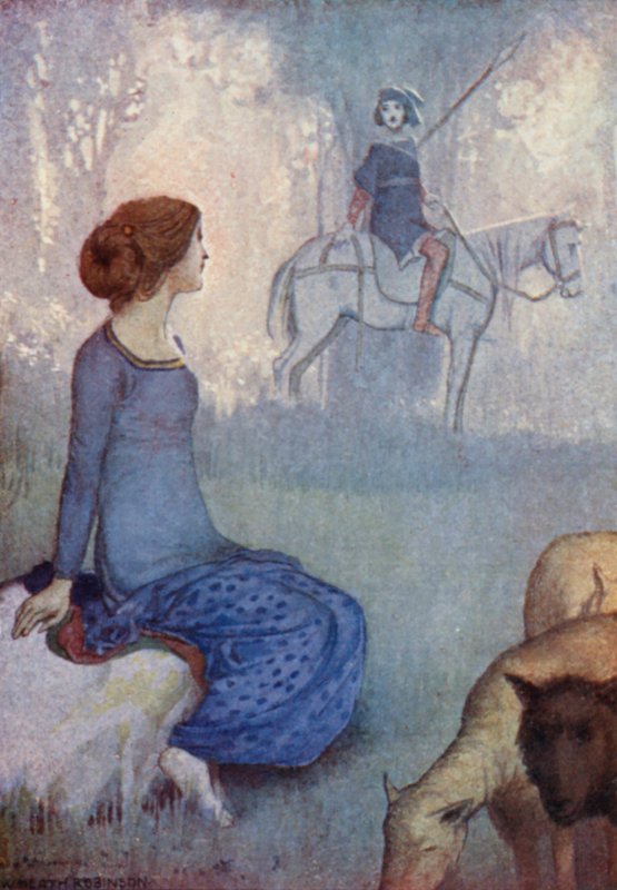 Historier fra Chaucer (farve litho) af William Heath Robinson