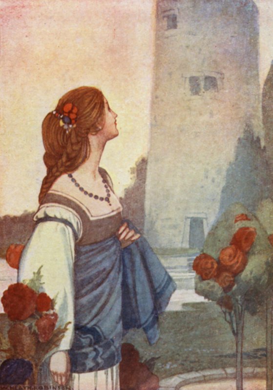 Historier fra Chaucer (farve litho) af William Heath Robinson