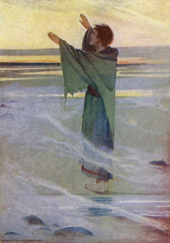 Historier fra Chaucer (farve litho) af William Heath Robinson