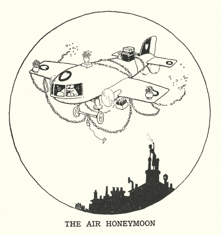 The Air Honeymoon (litho) af William Heath Robinson
