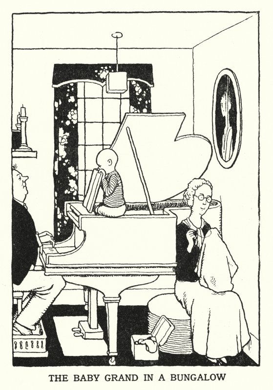 Baby Grand in A Bungalow (Litho) af William Heath Robinson