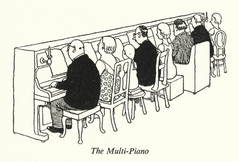 Multi-klaveret (litho) af William Heath Robinson