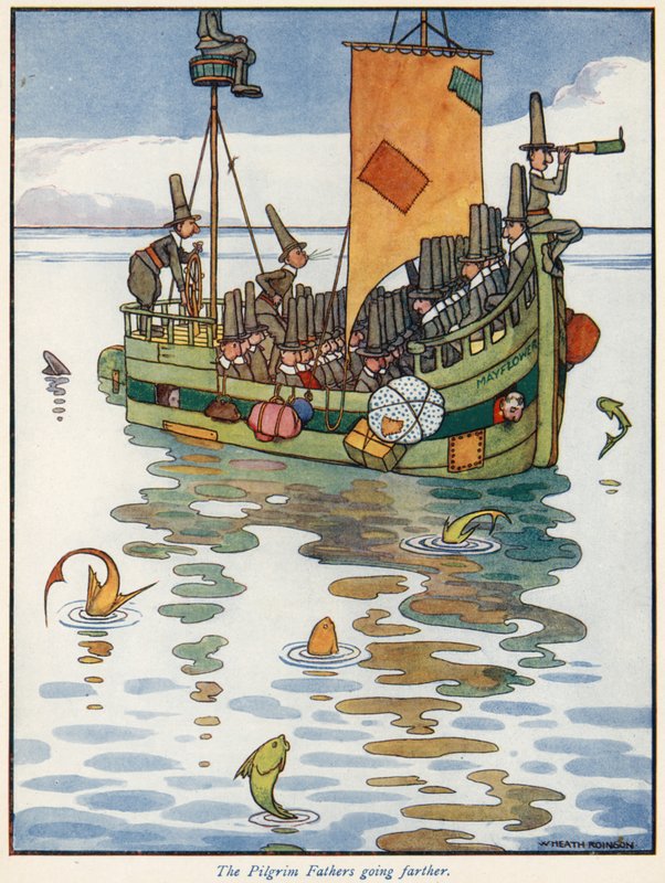 Pilgrimsfaderen går videre af William Heath Robinson