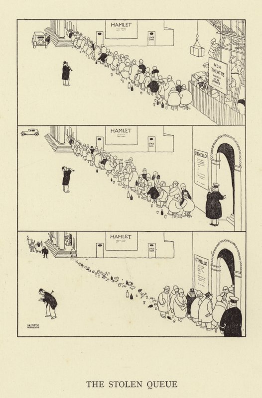 Den stjålne kø af William Heath Robinson