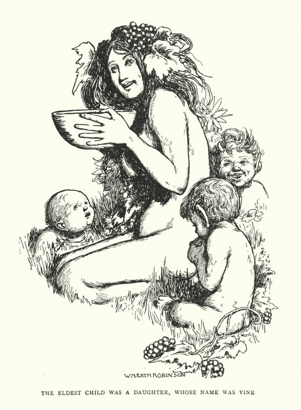 Det ældste barn var en datter, hvis navn var Vine (litho) af William Heath Robinson