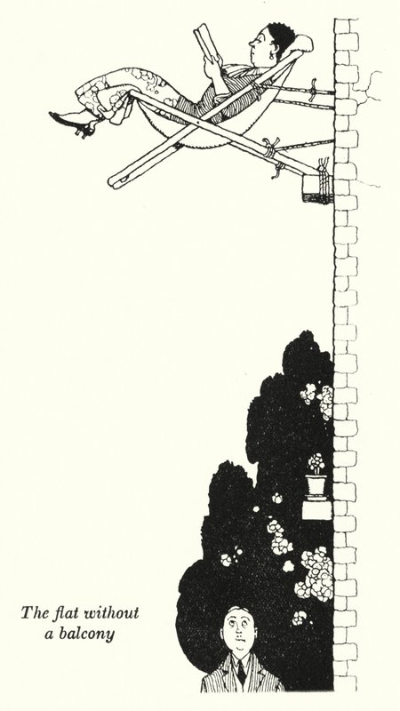 Lejligheden uden balkon (litho) af William Heath Robinson