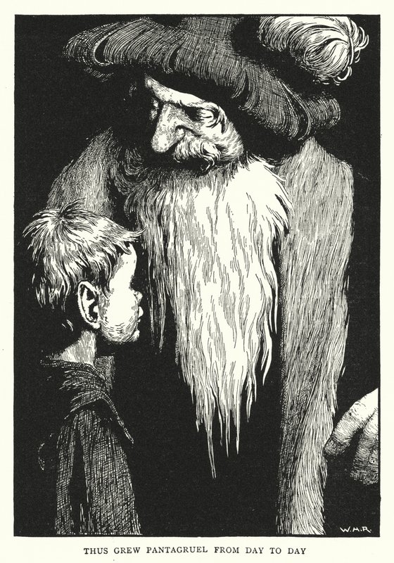 Således voksede Pantagruel fra dag til dag (litho) af William Heath Robinson
