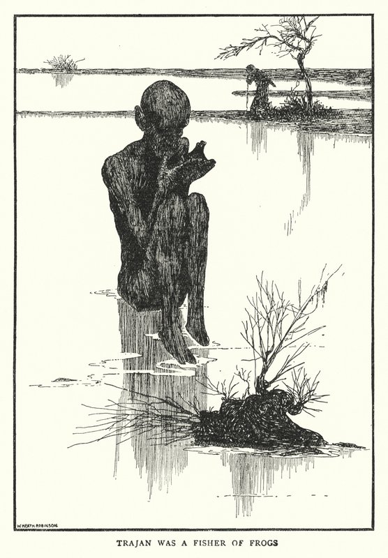 Trajan var en frøfisker (litho) af William Heath Robinson