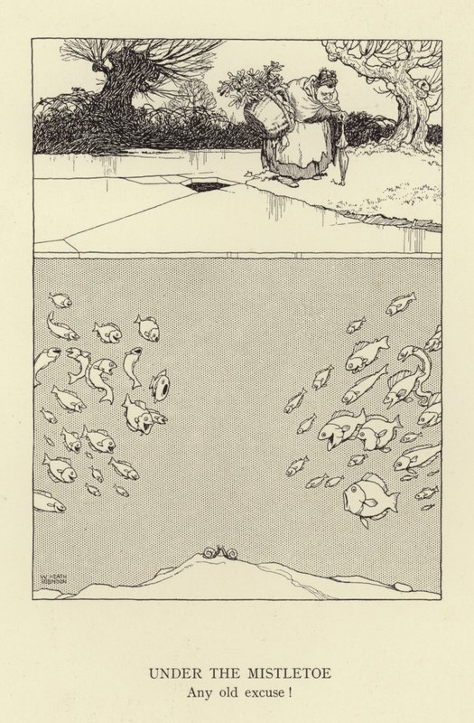 Under misteltenen, enhver gammel undskyldning af William Heath Robinson