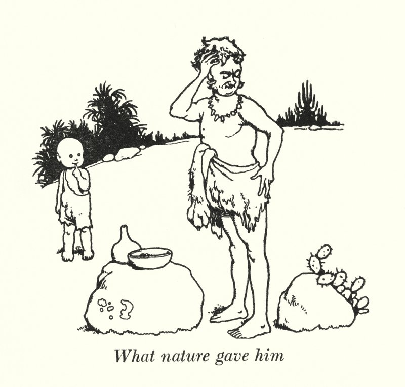 Hvad naturen gav ham (litho) af William Heath Robinson