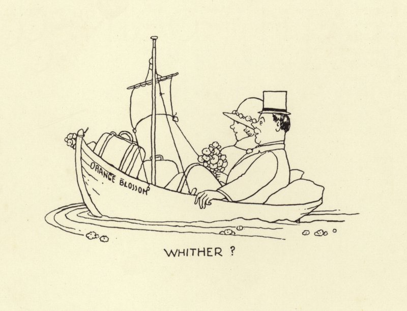 Hvorhen, ægtepar indstilling af på havet af gift liv af William Heath Robinson