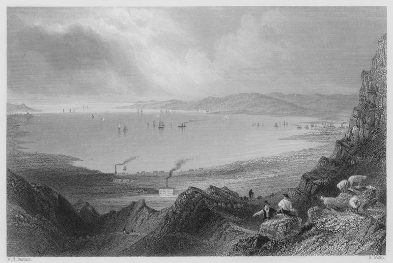 Belfast Lough (gravering) af William Henry (after) Bartlett