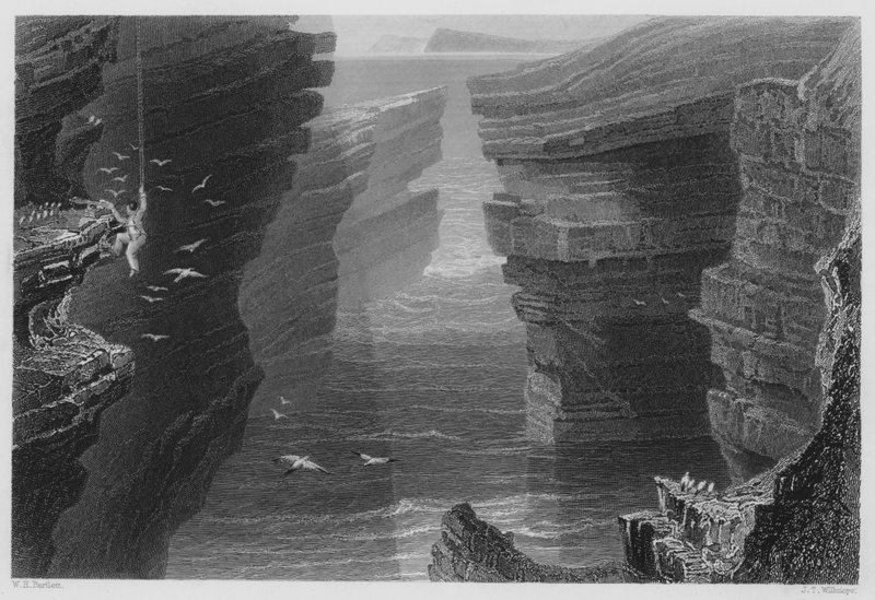 Cove i Malbay (gravering) af William Henry (after) Bartlett