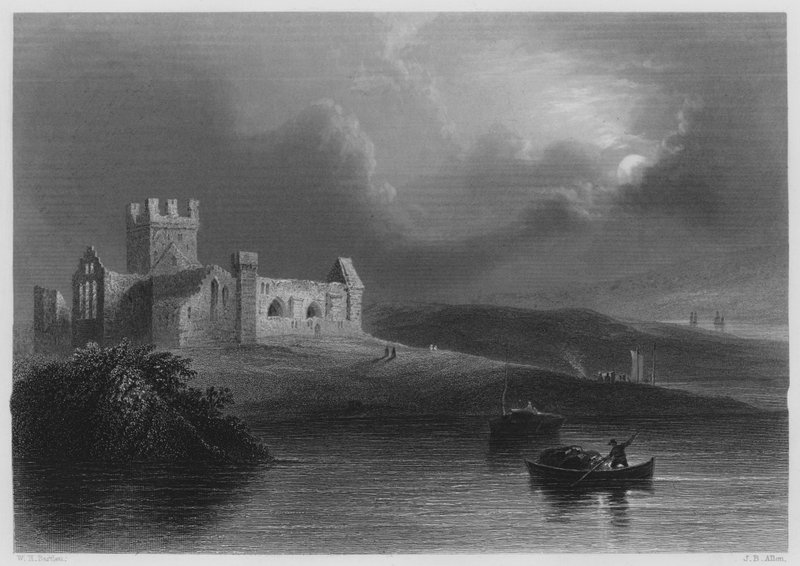 Dunbrody Abbey (gravering) af William Henry (after) Bartlett