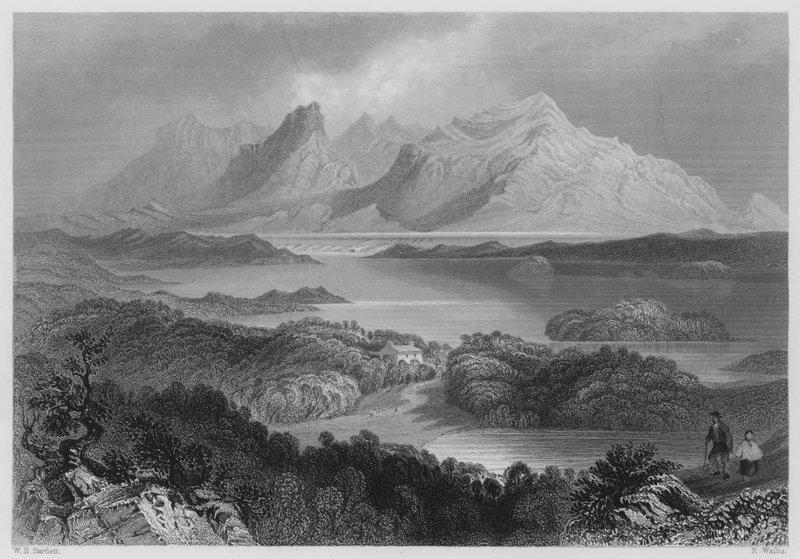 Garromin, Connemara (gravering) af William Henry (after) Bartlett