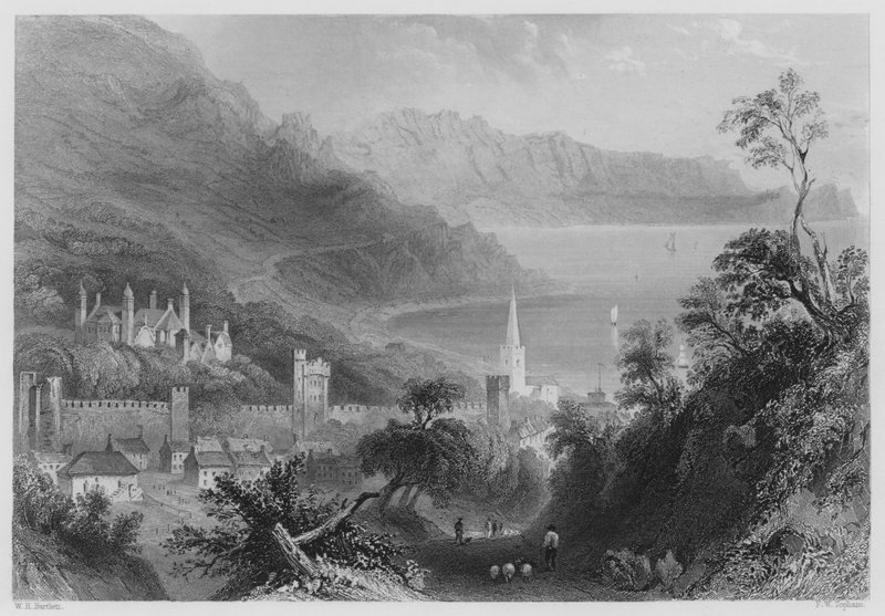 Glenarm (gravering) af William Henry (after) Bartlett