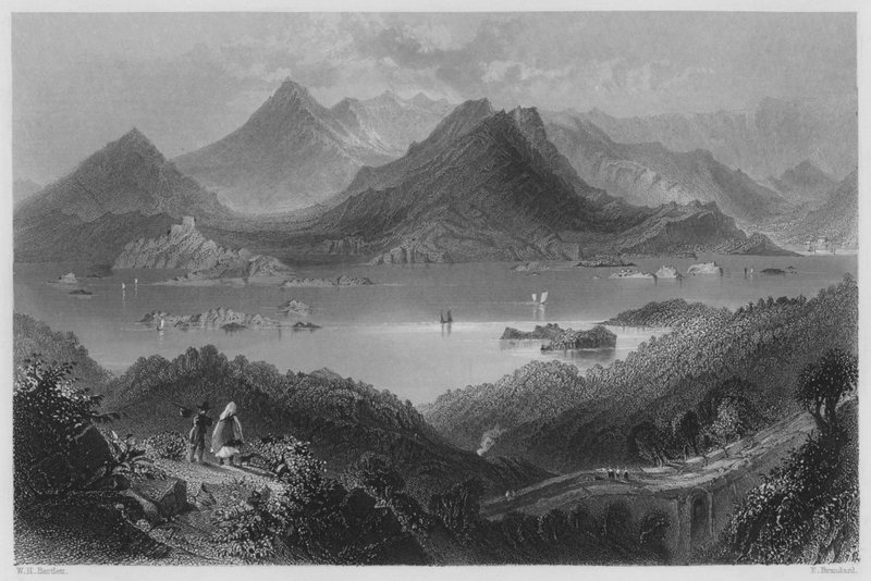 Glengariff (gravering) af William Henry (after) Bartlett