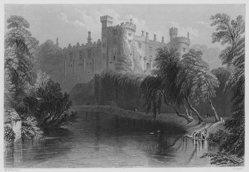 Kilkenny Castle (gravering) af William Henry (after) Bartlett