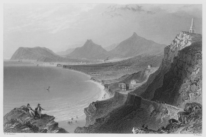 Killiney Bay, County Dublin (gravering) af William Henry (after) Bartlett