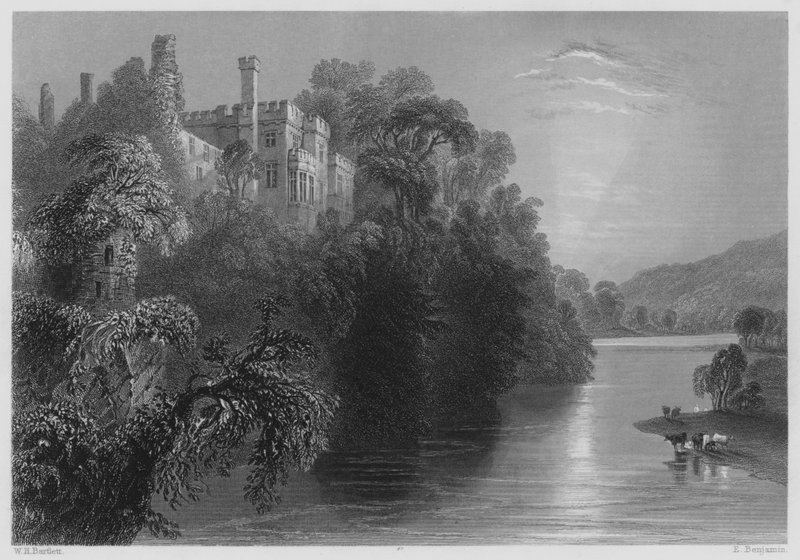 Lismore Castle, County Waterford (gravering) af William Henry (after) Bartlett